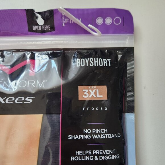 Maidenform Flexees Cool Comfort Boyshort Shapewear 3XL No Pinch Waistband BLACK - Picture 2 of 7